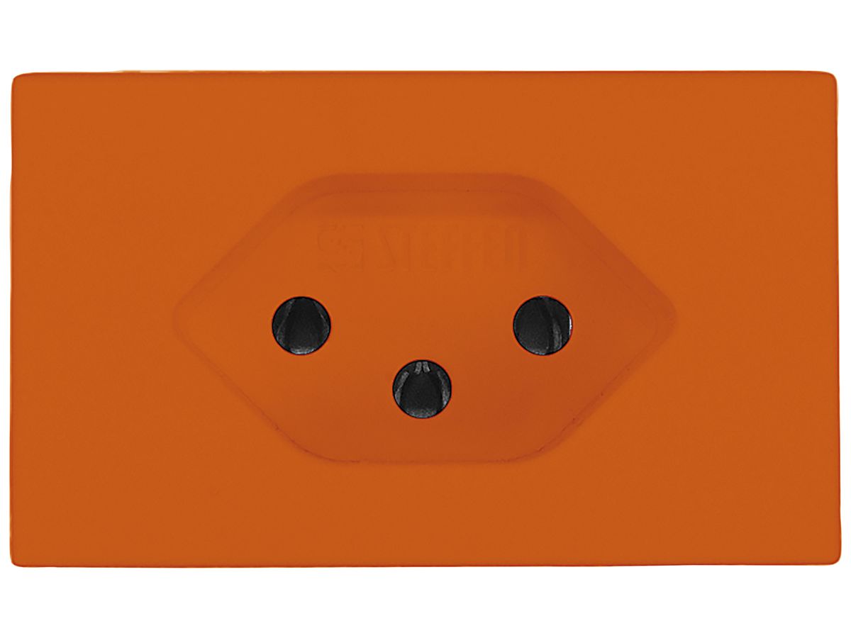 FLF-Steckdose A. Steffen 1×Typ 13 10A 250V 62.5mm×37.5mm orange