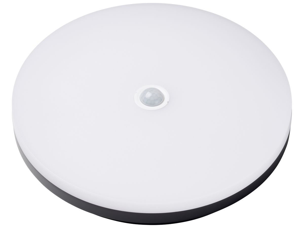 LED-Anbauleuchte Sir Heian SLICE PIR 24W 2800lm 830/840 EM1h IP54 Ø270 schwarz