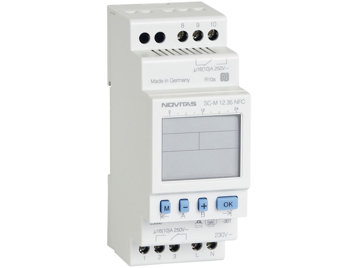 REG-Wochenschaltuhr NOVITAS SC-M 12.35 NFC, 230V 2-Kanal