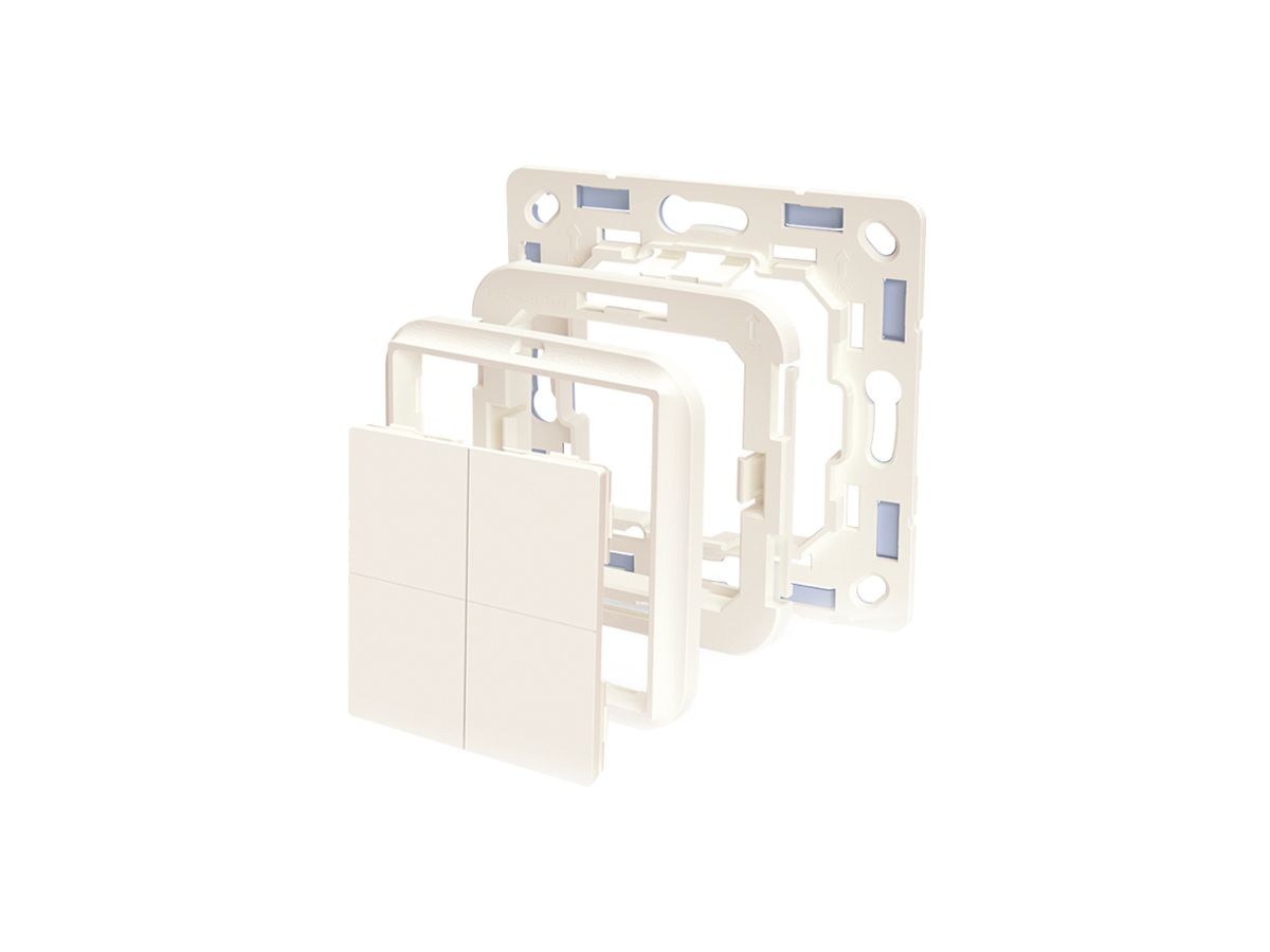 AP-Wandsender Shelly BLU Wall Switch 4+ Adapter Busch-Jaeger 4-Kan BLE weiss