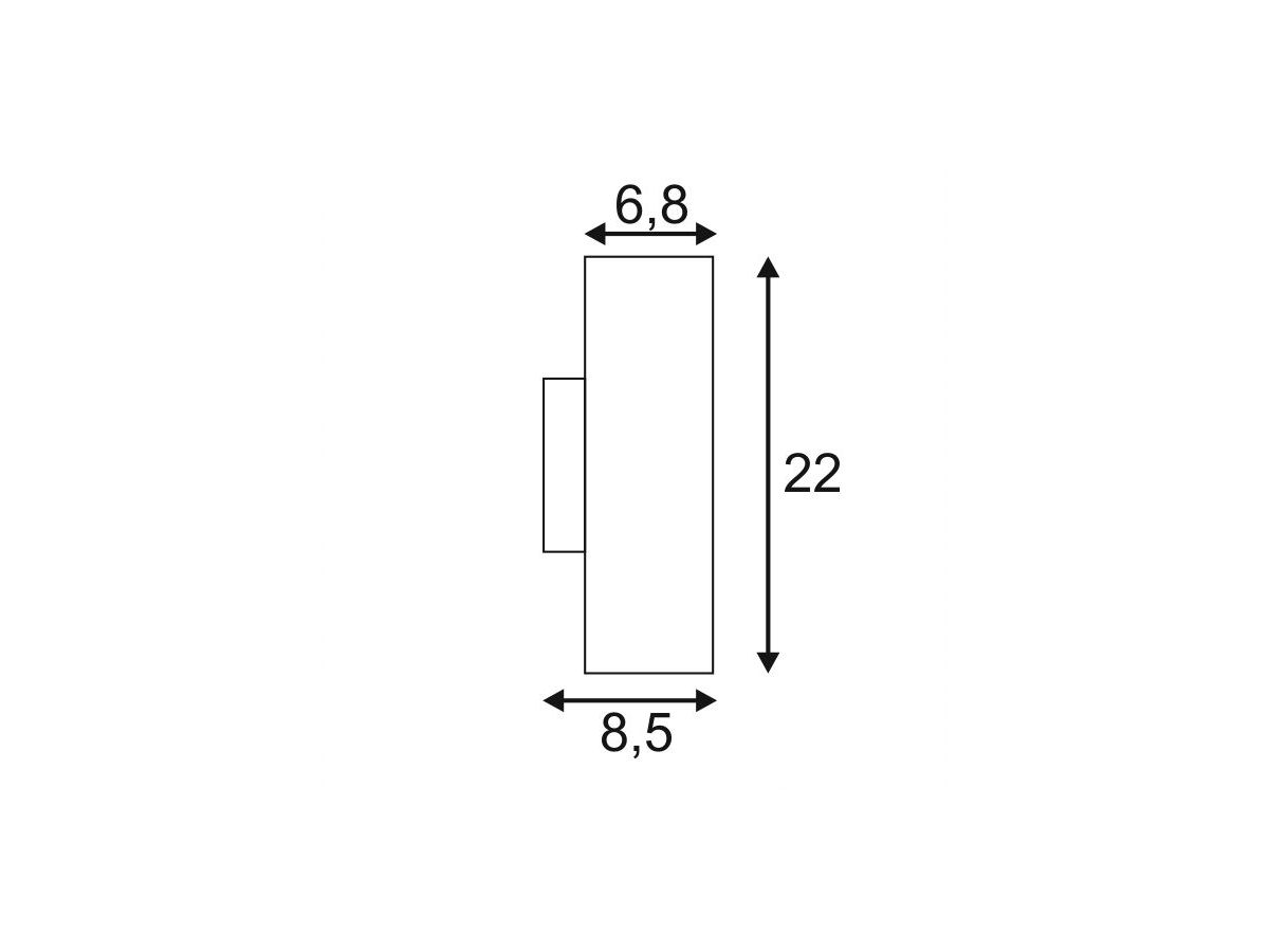 Wandleuchte SLV ENOLA_B UP/DOWN, 2×GU10 50W IP20 mattschwarz