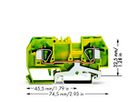 Klemme WAGO 2L 6mm² grün/gelb