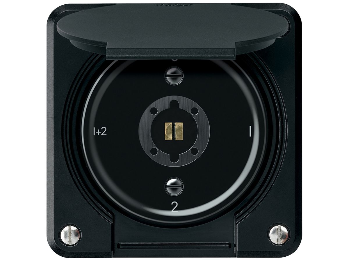 Schlüsselschalter robusto Serienschalter 16A 250V 86×86mm schwarz