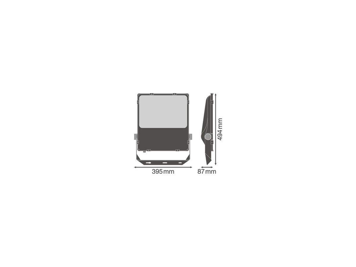 LED-Strahler LEDVANCE FL PFM 200W 26400lm 4000K IP66 WB DALI 55°×110° schwarz