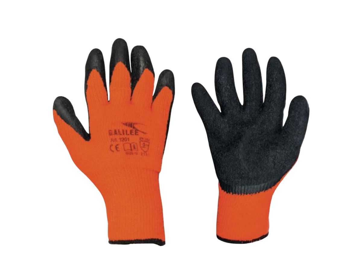 Handschuhe Winter schwarz / orange - Grösse 09 / 1 Paar