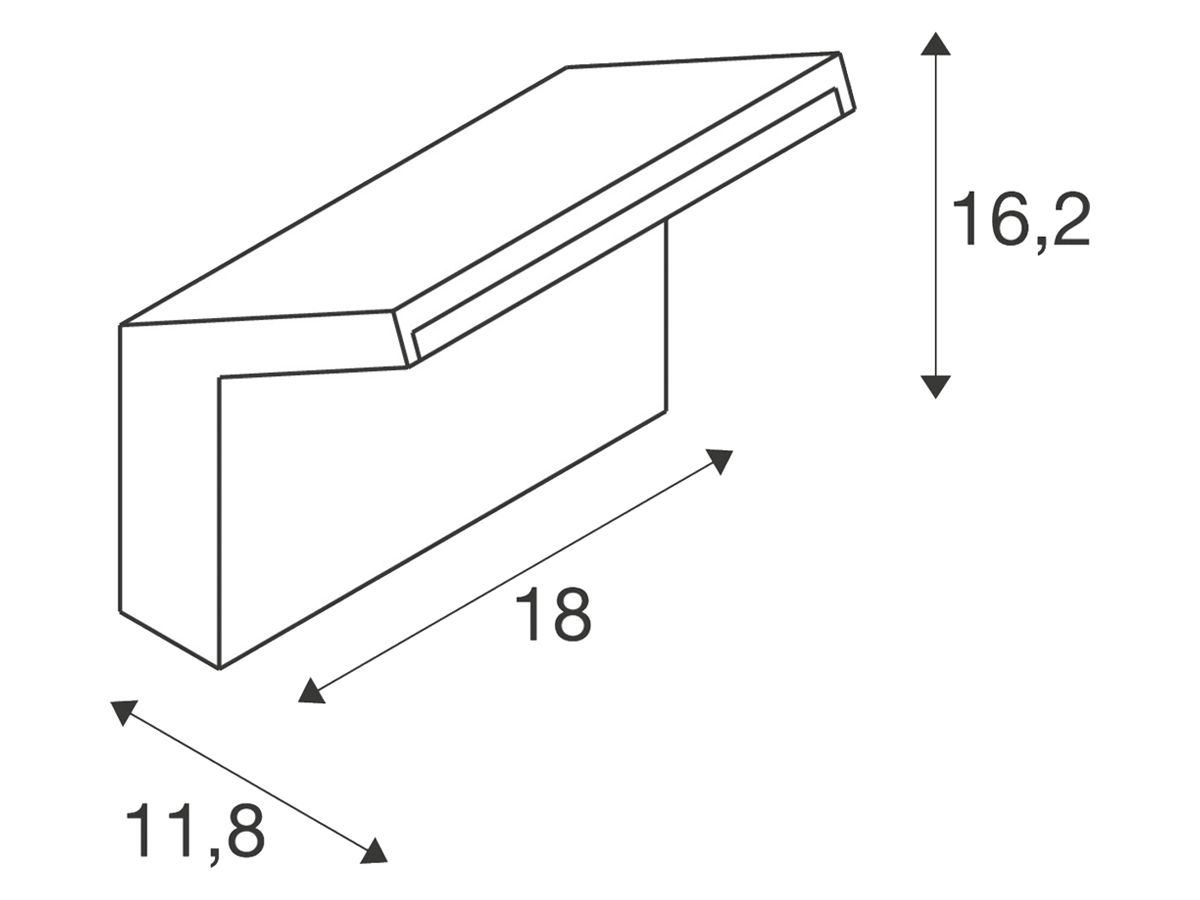 LED-Wandleuchte SLV ORDI 10W 700lm 822 IP65 DIM 118×180×162mm schwarz
