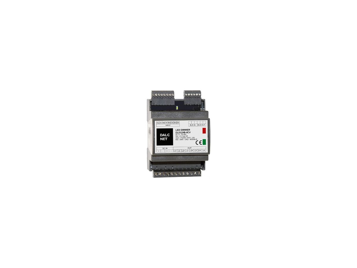 REG-LED-Betriebsgerät DALCNET DLD1248-4CV-DALI 0-10V 1-10V DALI DIM 72×92×62mm