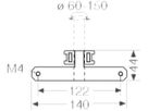 Befestigungsset Hensel f.befestigung von Mi-Gehäusern an Rohr, 60…150mm B=140mm