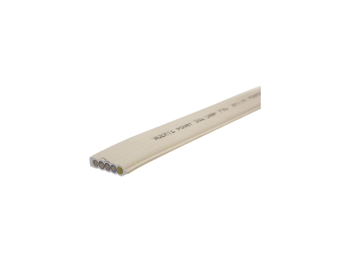 Flachkabel Woertz Power 5×2.5 mm² PVC weiss Eca