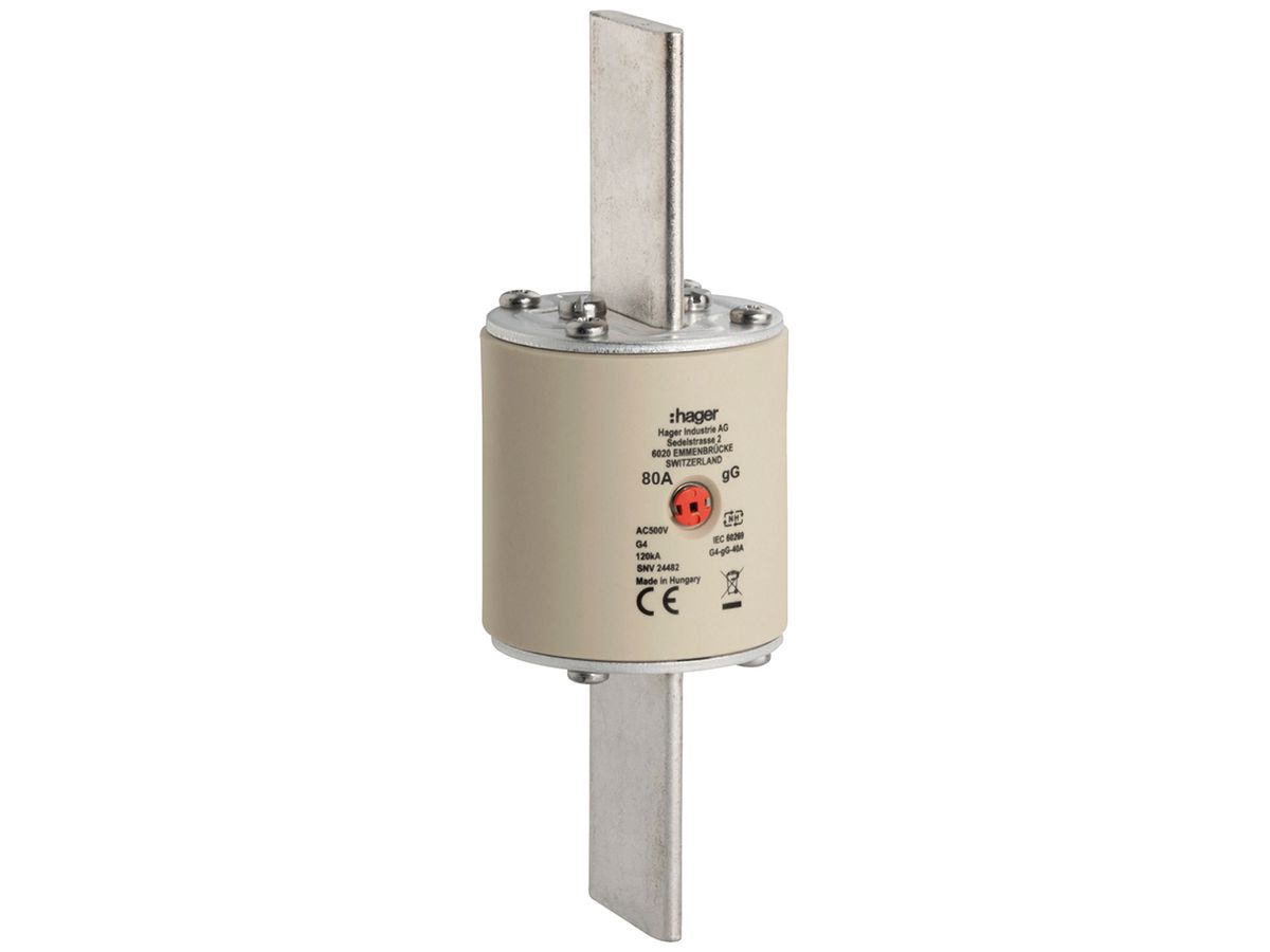 NH-Sicherung Hager SEV G4 500V AC 80A gG Mittenkennmelder