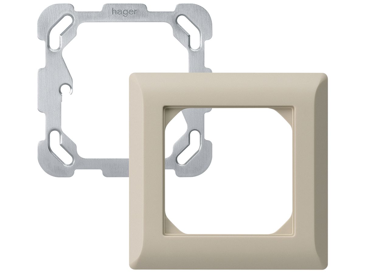 UP-Kopfzeile Hager kallysto.line 1×1 92×92mm beige
