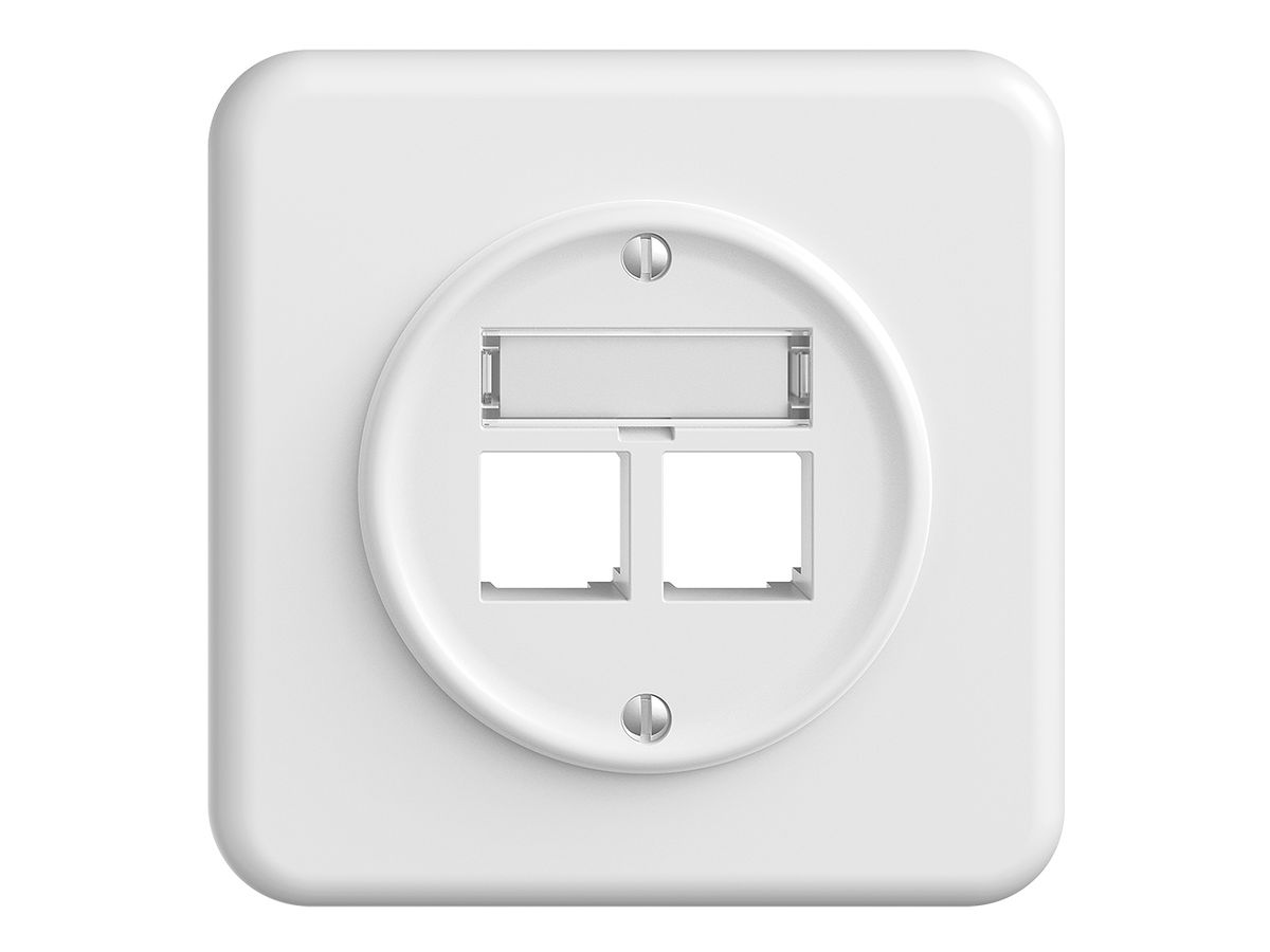 UP-Montageset S-One STANDARDdue QMI für 2×RJ45 gerade, weiss