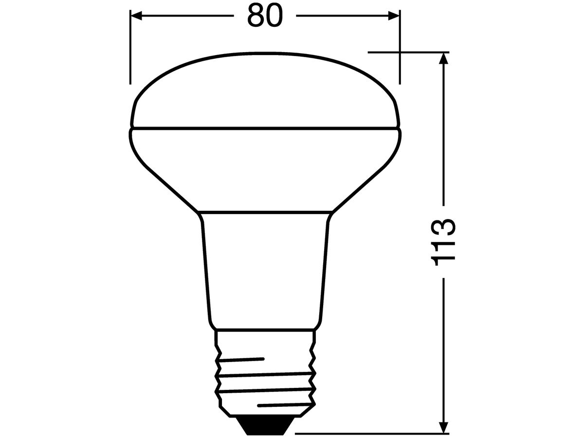 LED-Lampe PARATHOM R80 60 E27 4.3W 827 350lm 36°