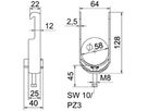 Schnellverleger BET 2056 W-Fuss Kunststoff 52…58mm 1×Kabel Stahl tfZn