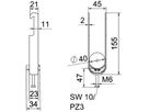 Schnellverleger BET 2056 W-Fuss Kunststoff 34…40mm 2×Kabel Stahl tfZn