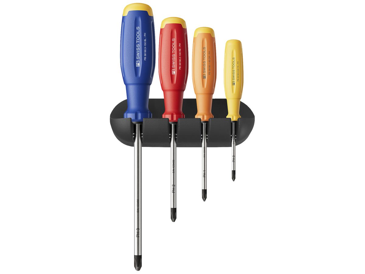 Schraubenzieher-Set PB SwissGrip Evo 4-tlg Wandhalterung