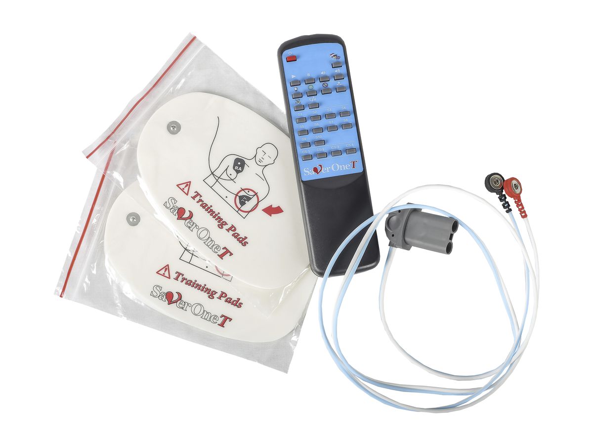 AED Trainingsgerät SAVER ONE, m.Tragetasche, Training-Pads, Kabel, Fernbedienung
