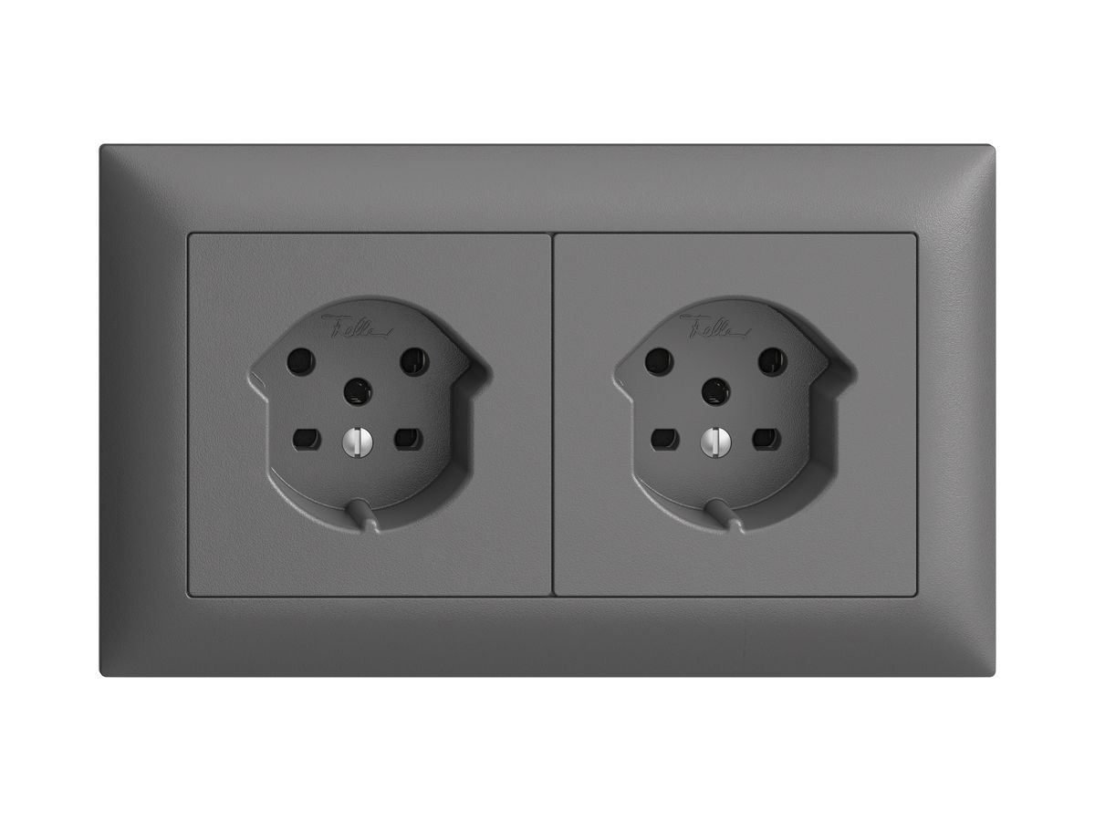 UP-Kombination I-I EDIZIOdue 2×T15 horizontal dunkelgrau