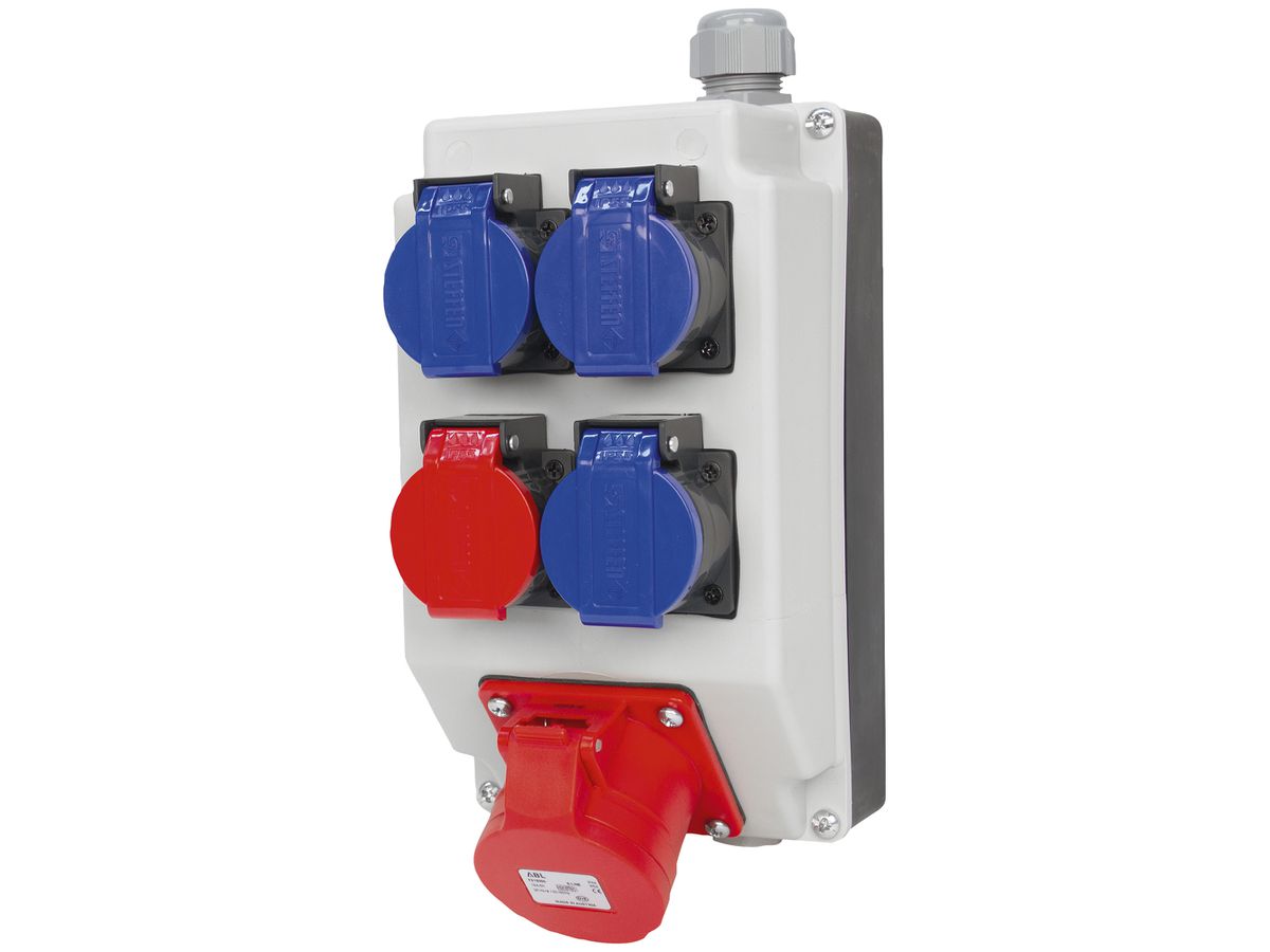 Steckdosenverteiler Steffen T23 ohne Kabel 3×T23, 1×T25, 1×CEE16/5