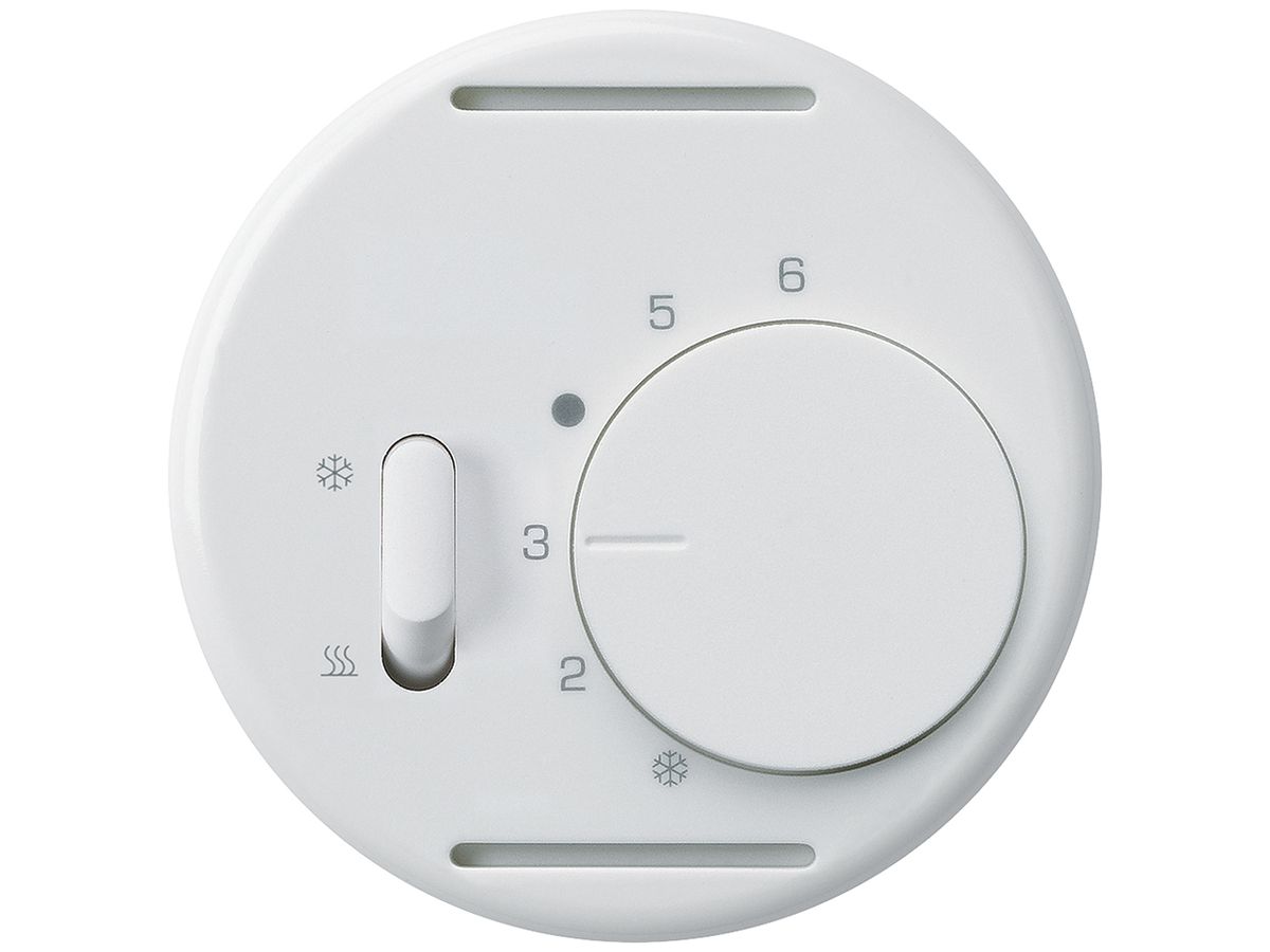 Thermostat Hager basico A, mit Schalter Heizen/Kühlen, weiss