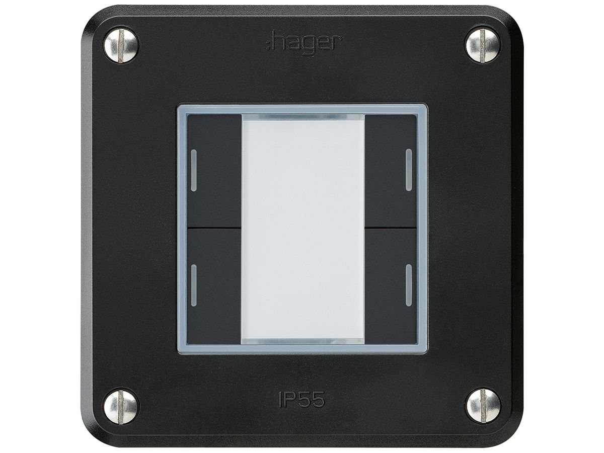 UP-Taster robusto C KNX 4× RGB LED s/e-link schwarz