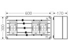 NH-Gehäuse Hensel Mi, 3×3×NH00, mit Sammelschiene, 400A, 5-polig