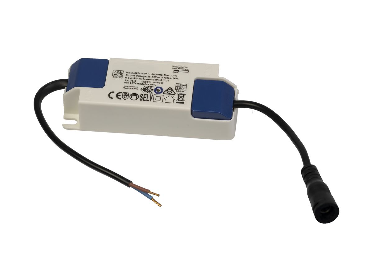 Externer Treiber DOTLUX Circleugr-dim, 350mA 15W n.dimmbar, 95×34×24mm, IP20