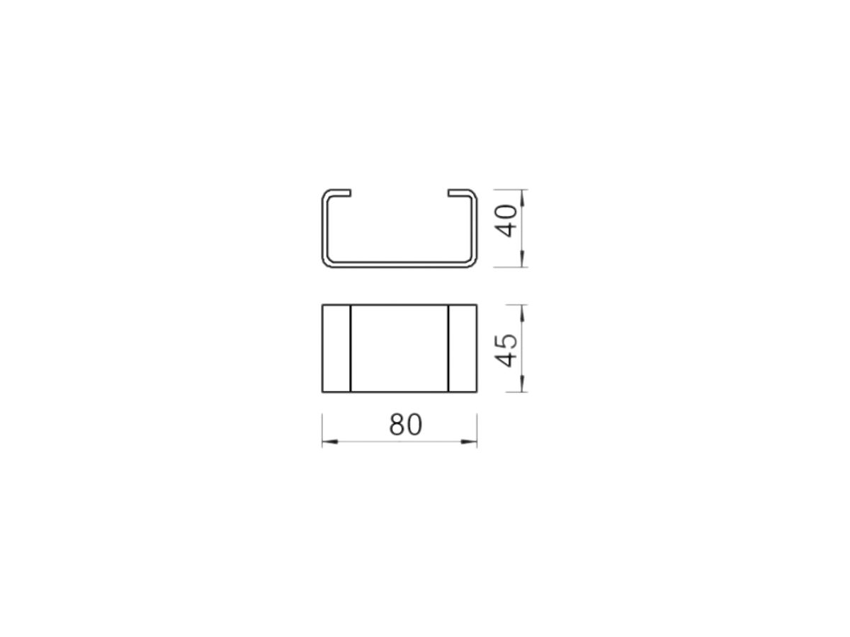 Distanzstück Bettermann 80×45×40mm rostfrei