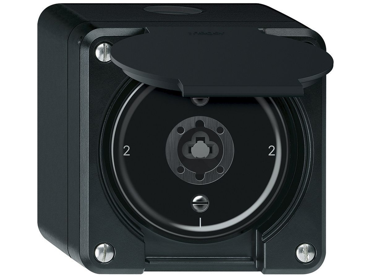 AP-Schlüsselschalter robusto Wechselschalter 16A 250V 86×86mm schwarz