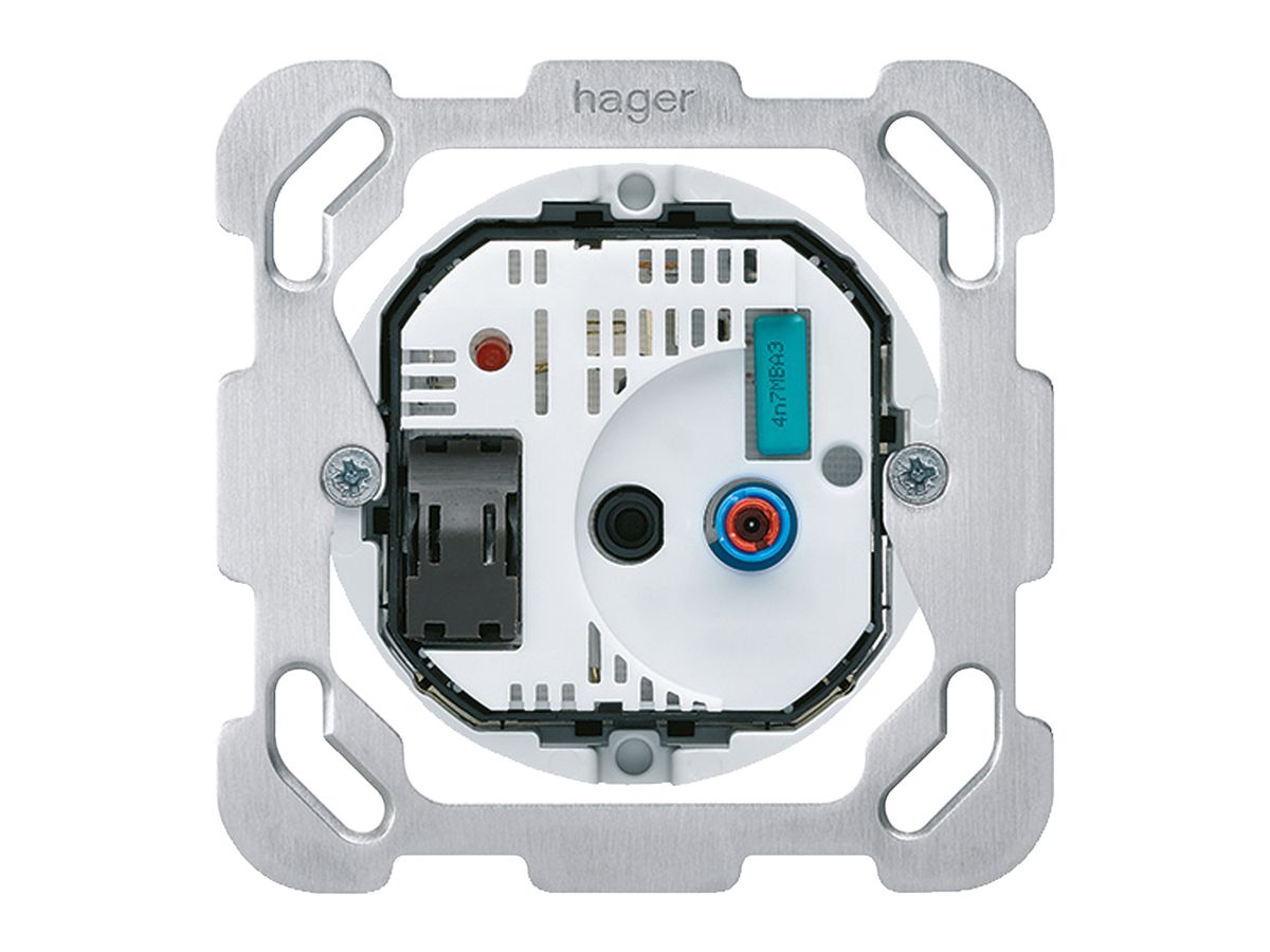 Einsatz zu UP-Raumthermostat Hager mit Schalter mit Befestigungsplatte