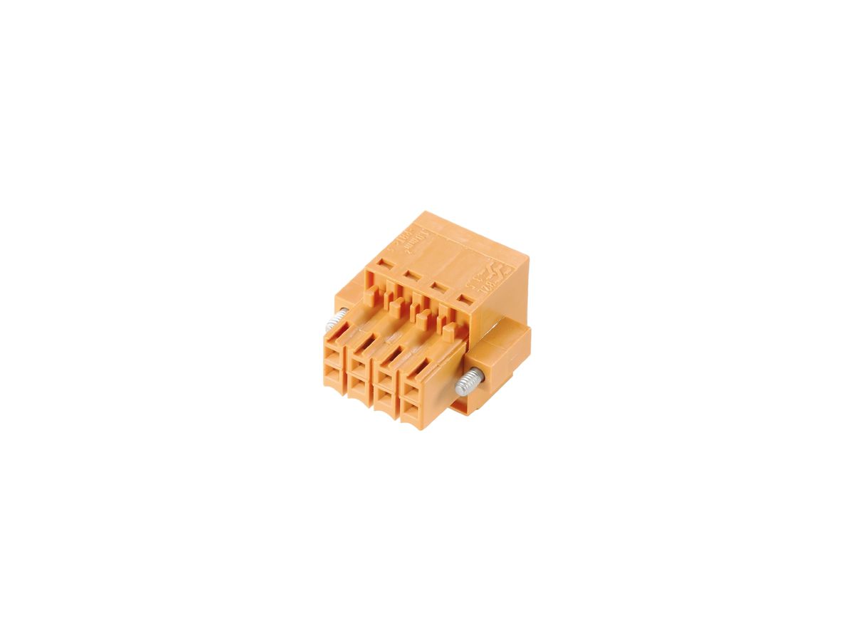 Buchsenstecker Weidmüller B2L Flansch 3.5mm 10L vergoldet orange