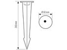 Erdspiess ESYLUX für LED-Strahlerleuchte OFL Sun, Ø60×265mm, schwarz