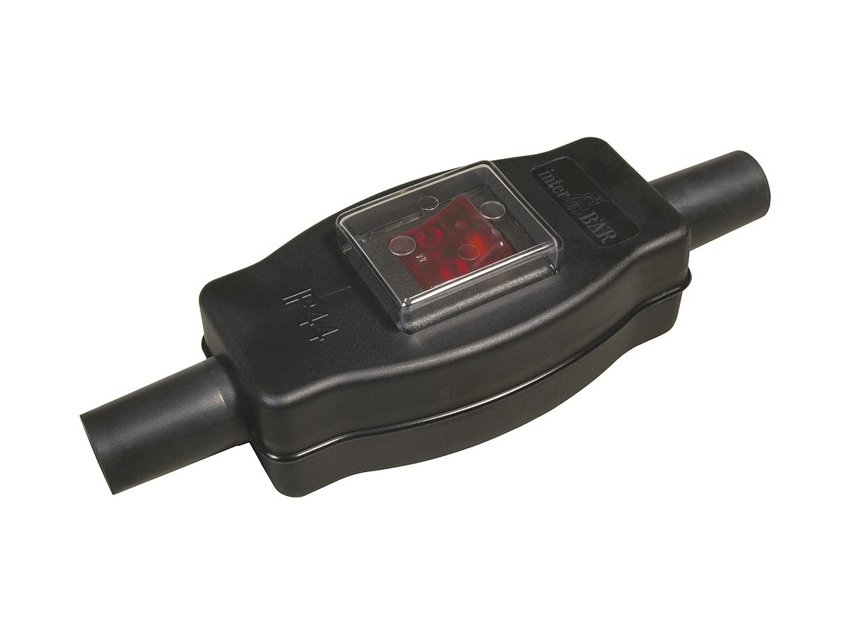 Schnurzwischenschalter ELBRO, 16(4)A, 250VAC, 2-polig, IP44, schwarz