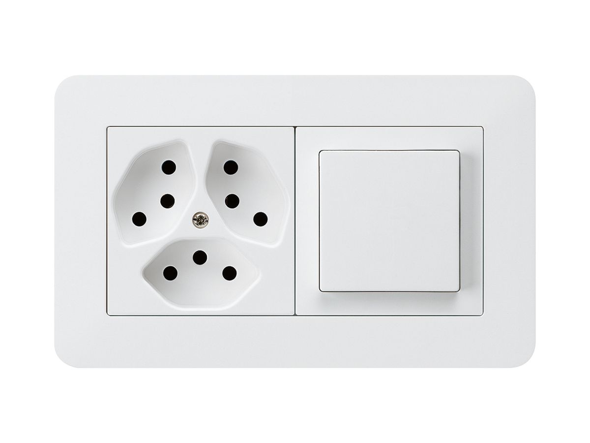 UP-Kombination kallysto.trend Gr.I-I horizontal 3×Typ 13+Schalter S3 weiss