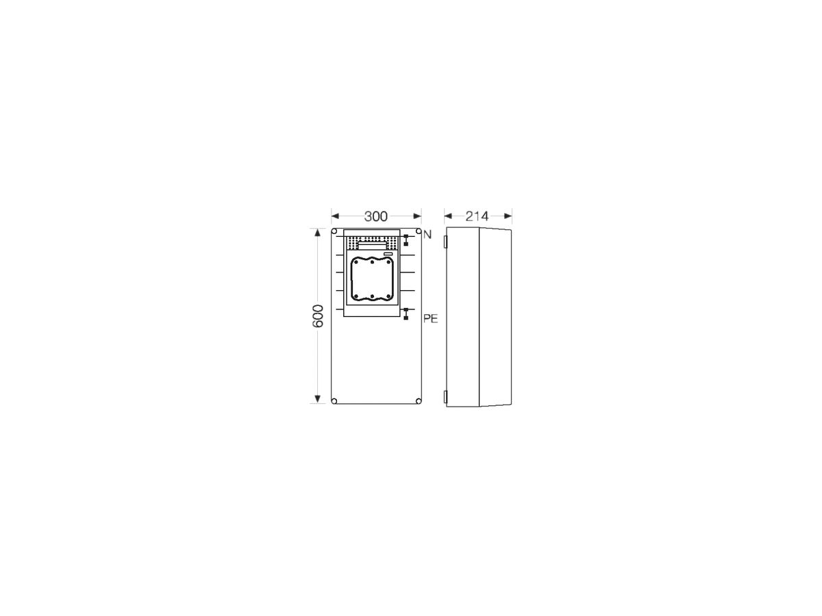 NH-Gehäuse Hensel Mi, 1×NH 1, mit Sammelschiene, 630A, 5-polig