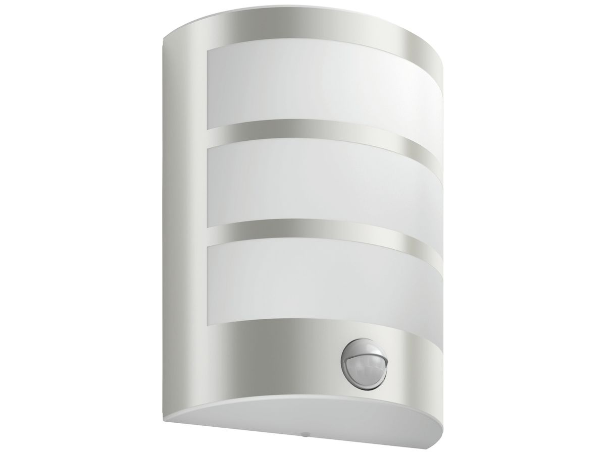 LED-Wandleuchte Python PIR 6W 2700K 600lm IP44 Edelstahl