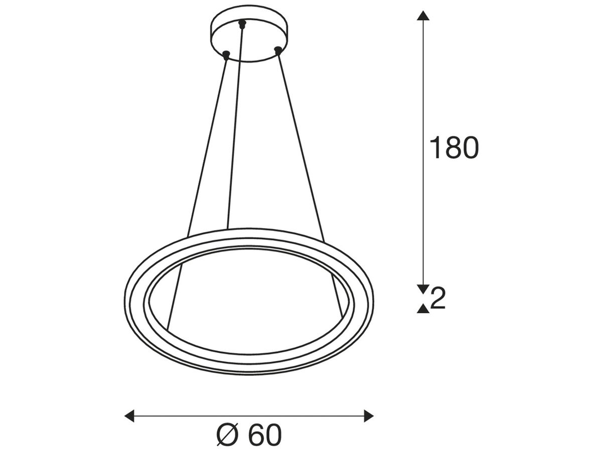 LED-Pendelleuchte SLV ONE FLAT 23W 1700lm 927/930 DIM Ø600 Messing