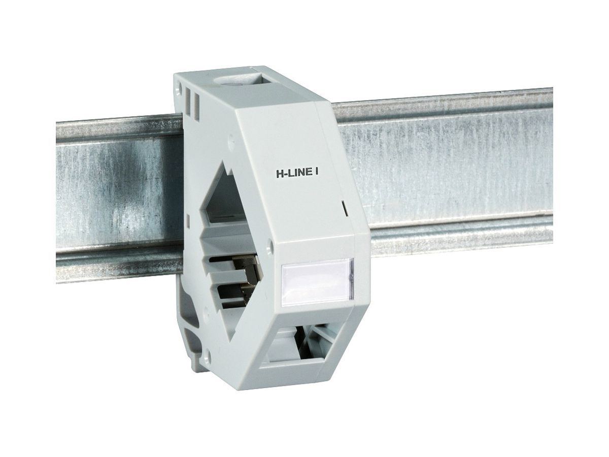 Hutschienen-Adapter H-LINE I für 1 Keystone-Modul geschirmt, 22mm