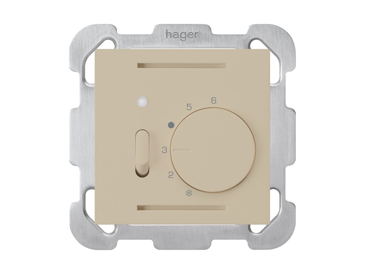 UP-Raumthermostat kallysto beige mit Schalter mit Befestigungsplatte