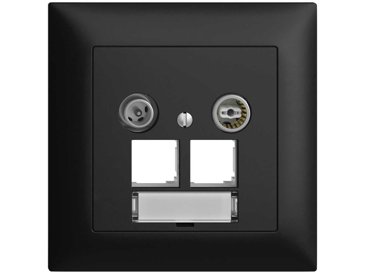 UP-Multimediadose EDIZIOdue FMI EASYNET 15dB, f.2×RJ45 S-One, schwarz