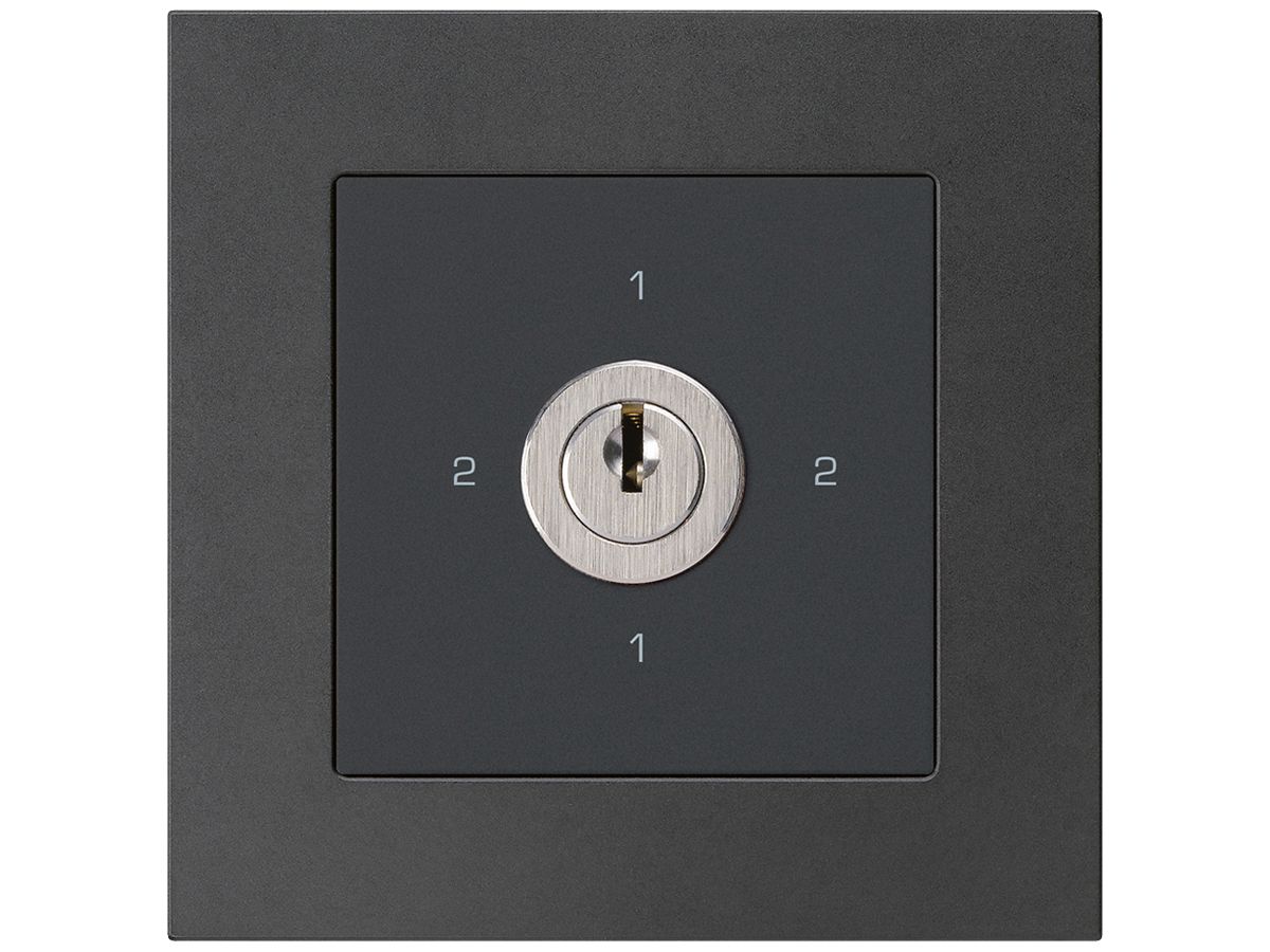 UP-Drehschalter kallysto.pro 3/1L schwarz mit Schloss Kaba 8