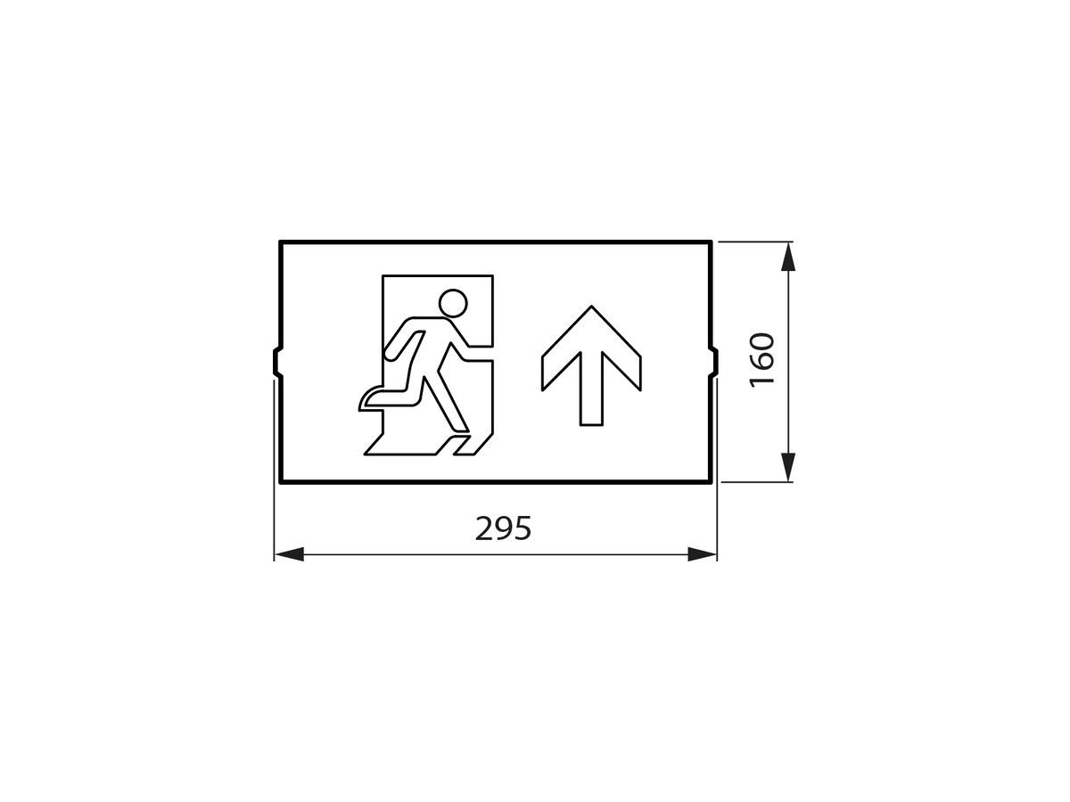 Piktogramm Philips EM155Z Ausgang rechts Doppelseitig 314×158mm