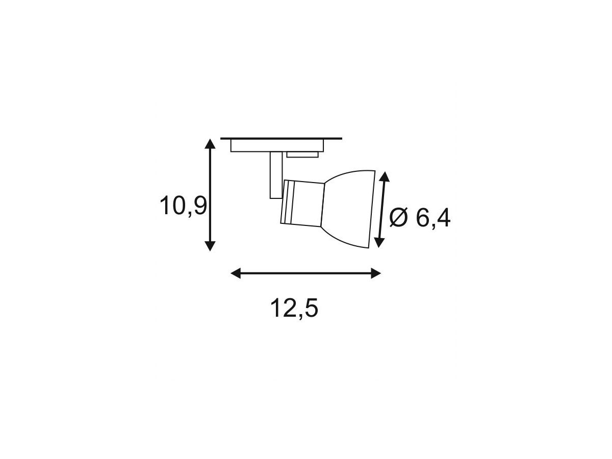 Strahler SLV PURIA GU10 50W mit 1-Phasen-Adapter IP20, schwarz