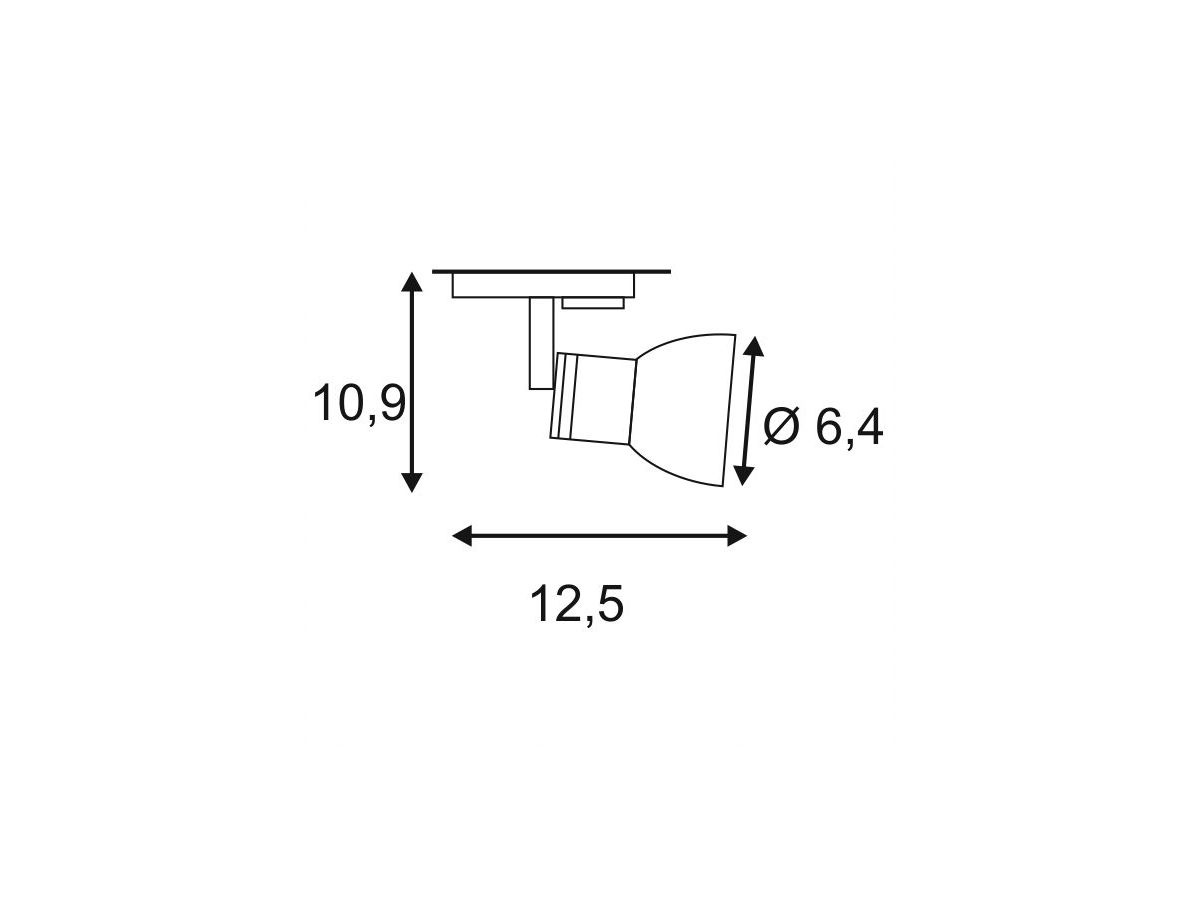 Strahler SLV PURIA GU10 50W mit 1-Phasen-Adapter IP20, schwarz