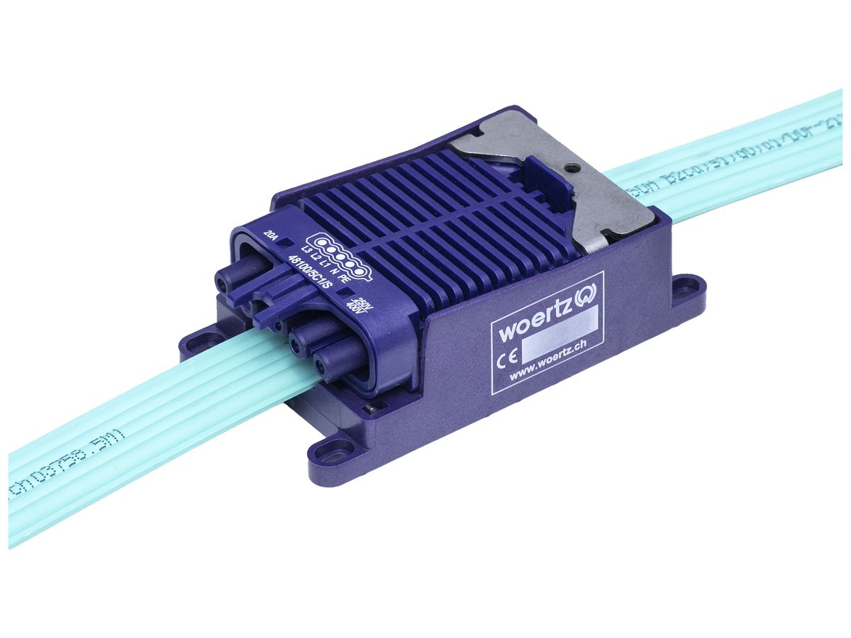 Schnellanschlussdose Woertz für Flachkabel Power 5×2.5mm² 5P C1