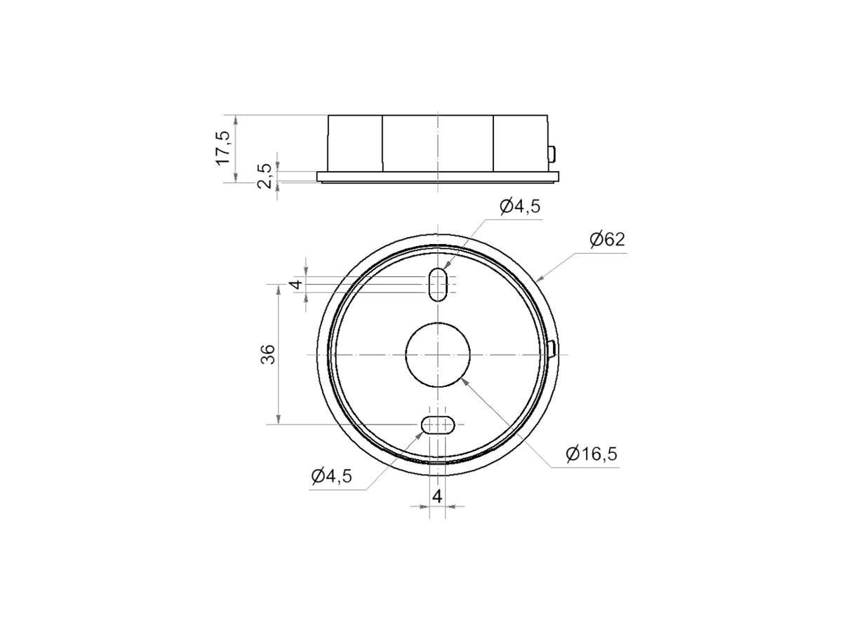Adapter WERMA Mini BM, für Signalsäule, Bodenmontage, grau