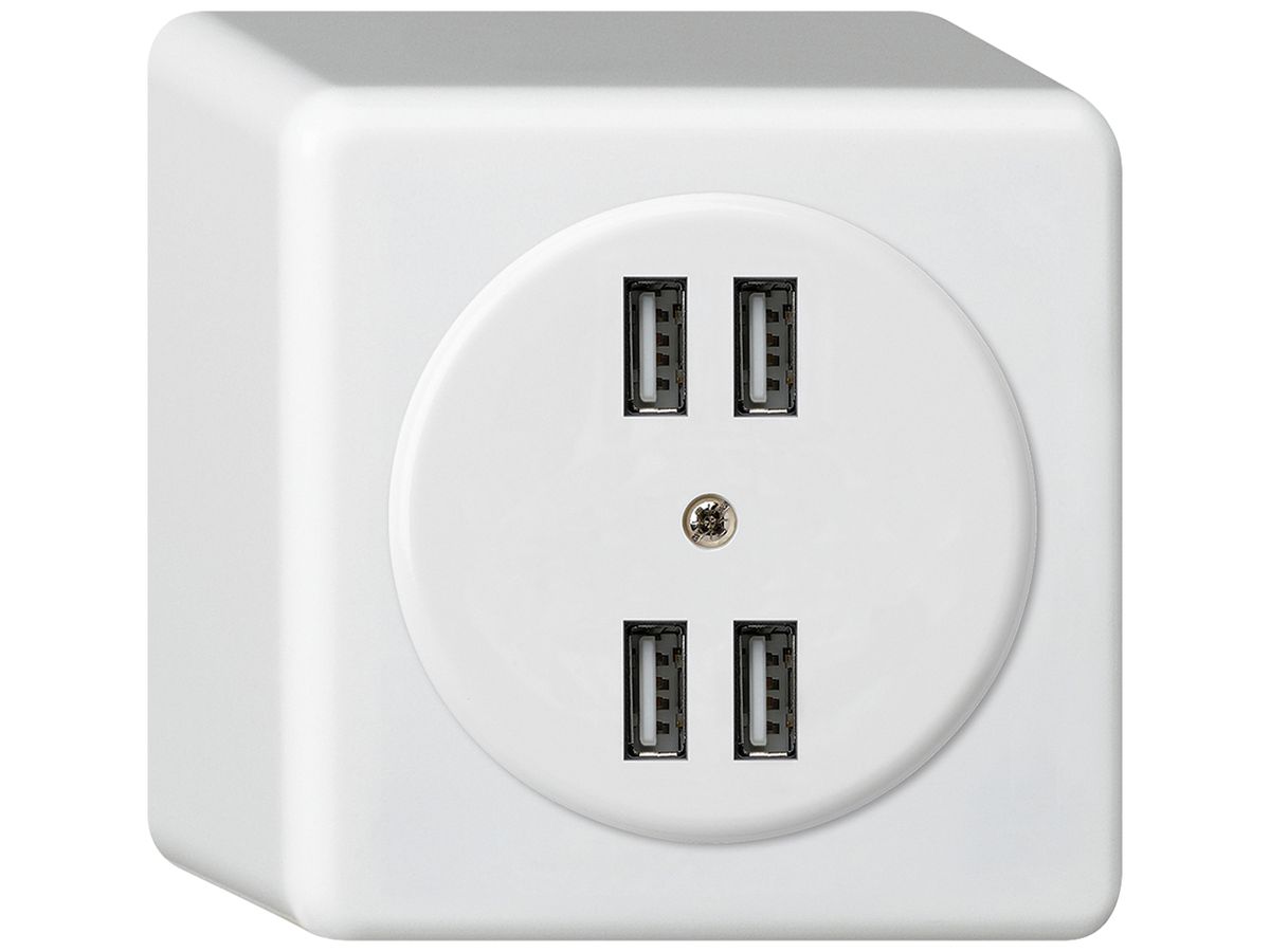 AP-Steckdose 4×USB basico Q 2400mA weiss
