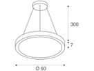 LED-Pendelleuchte SLV MEDO RING 60 26W 3750lm 930/940 DALI Ø600mm weiss