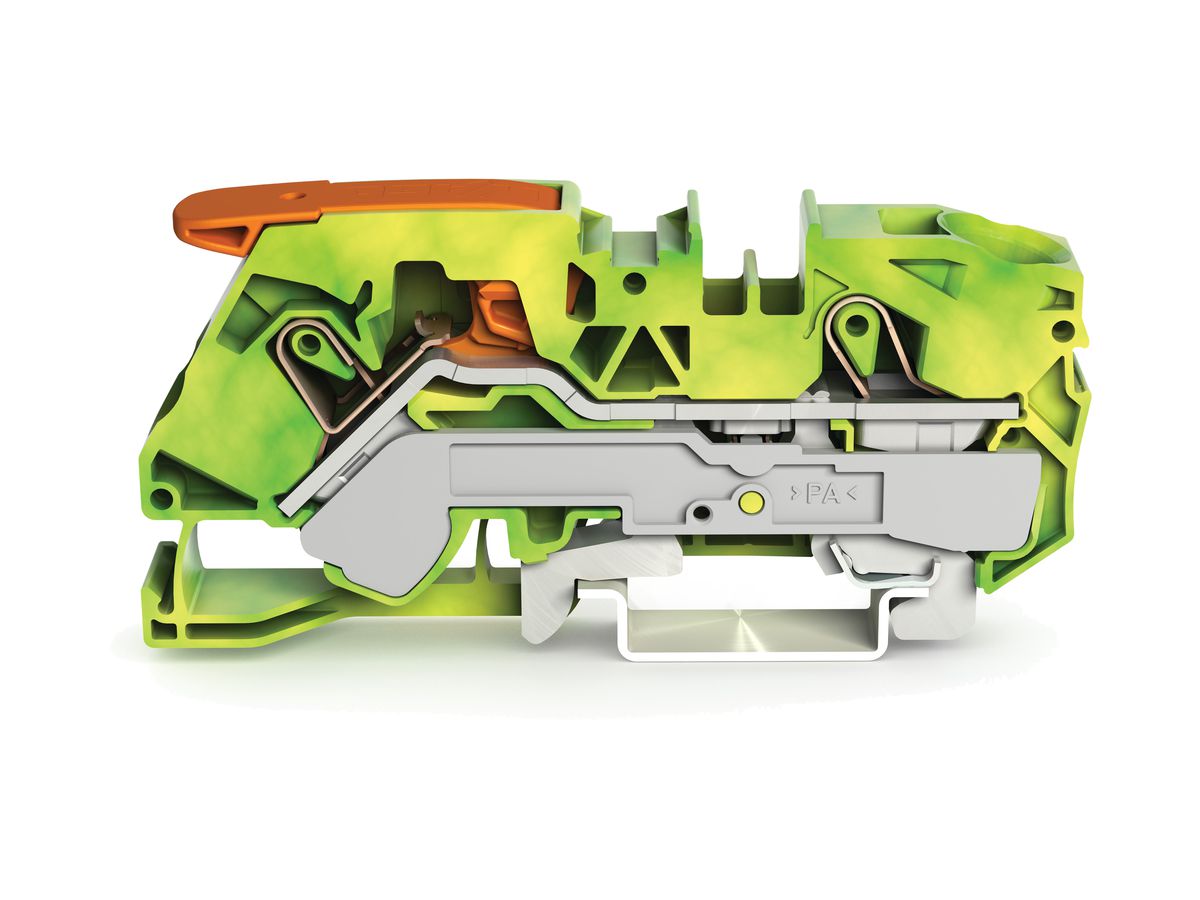 Schutzleiterklemme WAGO TOPJOB-S 16mm² 2L grün/gelb Serie 2116