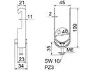 Schnellverleger BET 2056 W-Fuss Kunststoff 34…40mm 1×Kabel Aluminium